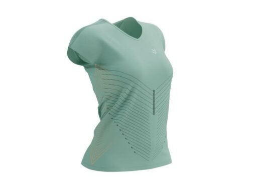 Polera de Running Performance SS Mujer Compressport Verde