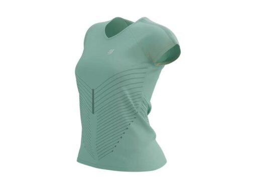 Polera de Running Performance SS Mujer Compressport Verde - Imagen 2