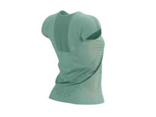 Polera de Running Performance SS Mujer Compressport Verde - Imagen 3