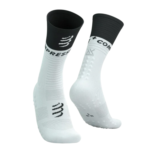 Calcetas de Caña Media y Compresión Compressport V2.0 Blanco