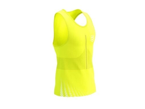 Polera de Competición Racing SS Sin Mangas Hombre Compessport  Amarillo Fluor