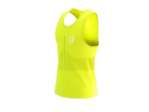 Polera de Competición Racing SS Sin Mangas Hombre Compessport  Amarillo Fluor - Imagen 2