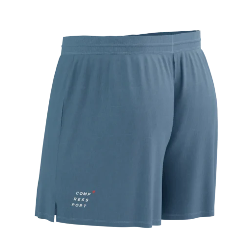 Short de Running Compressport Performance Hombre Faded Denim - Imagen 3