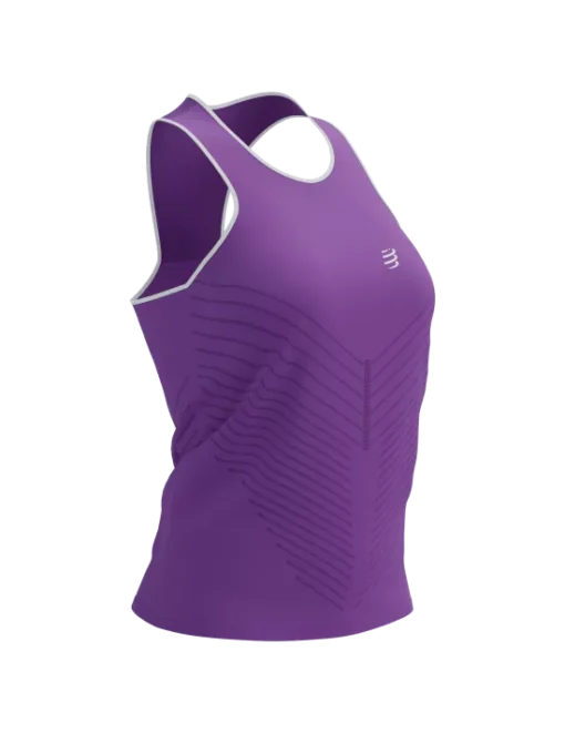 Camiseta Sin Mangas de Running Compressport Performance Mujer Royal Lilac