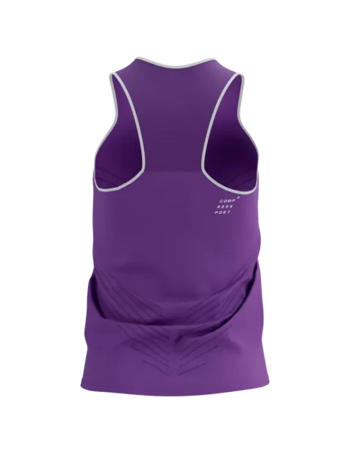 Camiseta Sin Mangas de Running Compressport Performance Mujer Royal Lilac - Imagen 2