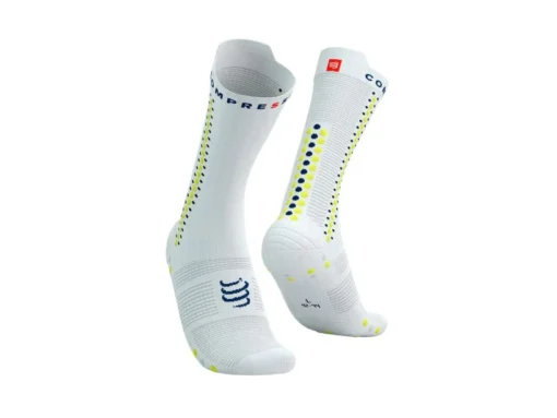 Calcetines de Ciclismo Compresión Pro Racing V4.0 Bike Compressport Unisex Blancos