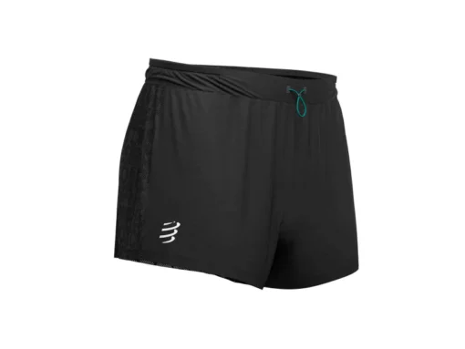 Short de Running Compressport Racing Split Overshort Negro Hombre