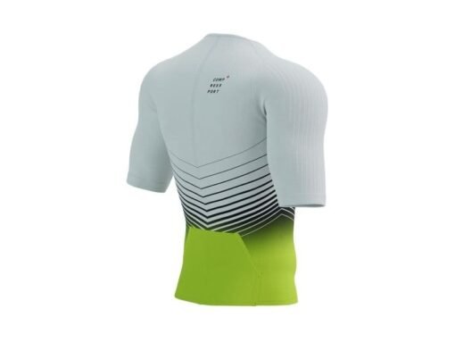 Polera de Triatlón Termorreguladora Hombre Compressport Blanca Verde - Imagen 2