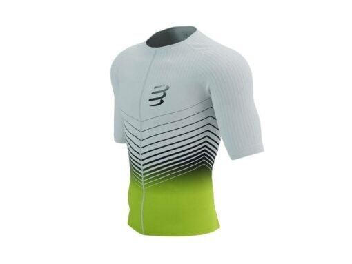 Polera de Triatlón Termorreguladora Hombre Compressport Blanca Verde - Imagen 3