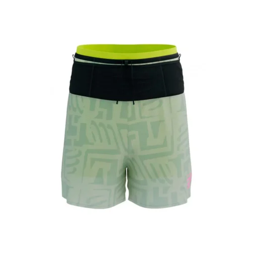 Short Trail Racing 2-In-1 Short M Sugar Swizzle/Ice Flow Safety Yellow - Hombre - Compressport - Imagen 2