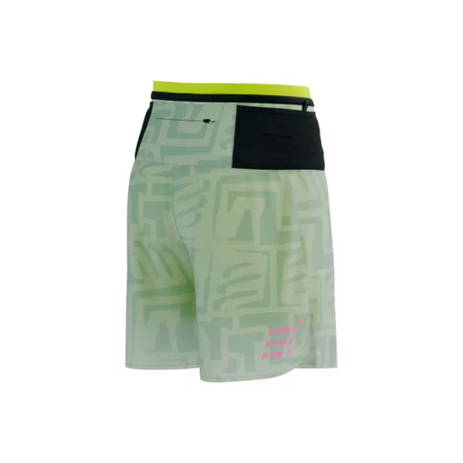 Short Trail Racing 2-In-1 Short M Sugar Swizzle/Ice Flow Safety Yellow - Hombre - Compressport - Imagen 3