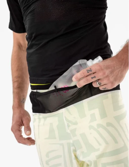 Short Trail Racing 2-In-1 Short M Sugar Swizzle/Ice Flow Safety Yellow - Hombre - Compressport - Imagen 5