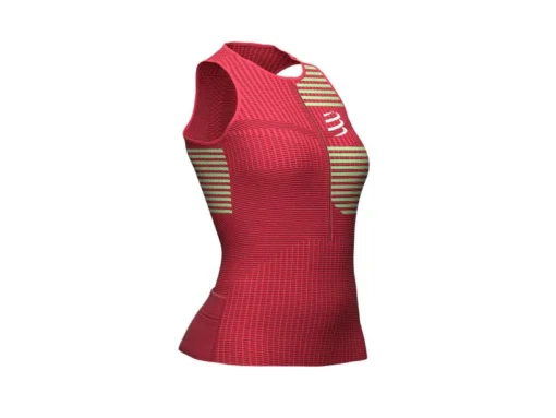 Camiseta Sin Mangas Compressport Tri Postural Tank Top Mujer Jazzy/Verde Paraíso