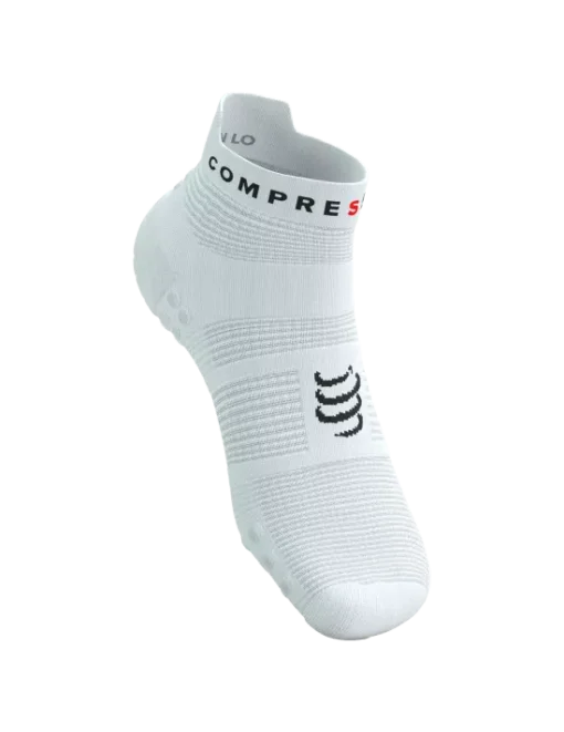 Calcetines Pro Racing Socks RUN LOW v4.0 White/ Black - Compressport - Imagen 2