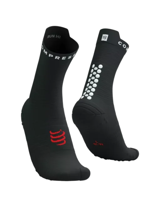 Calcetines Pro Racing Socks RUN HIGH V4.0 Black White/Core Red - Compressport