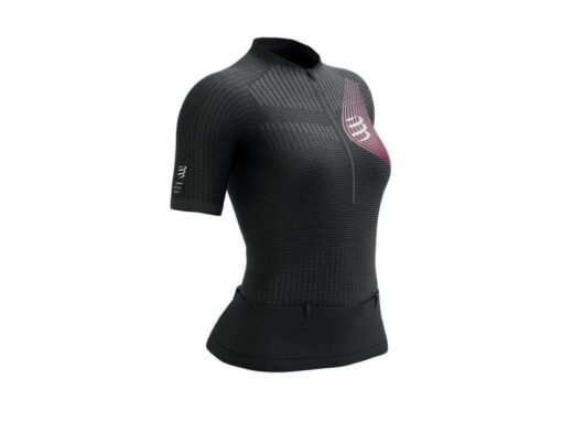 Polera de Trail Running Mujer Compressport Negra