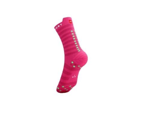 Calcetines de Running Largos Ultraligeros Pro Racing V4.0 Compressport Rosados - Imagen 2