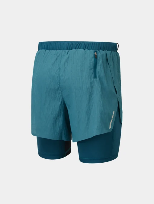 Short de Running Tech Race Twin Ronhill Hombre Azul Grisáceo - Imagen 2