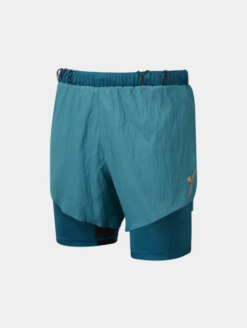 Short de Running Tech Race Twin Ronhill Hombre Azul Grisáceo